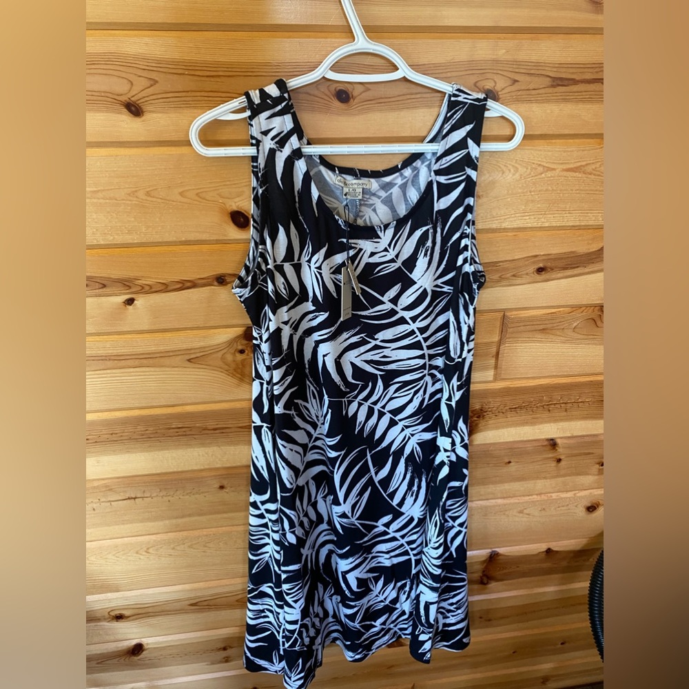 - Beautiful black & white  A-Line dress (L)